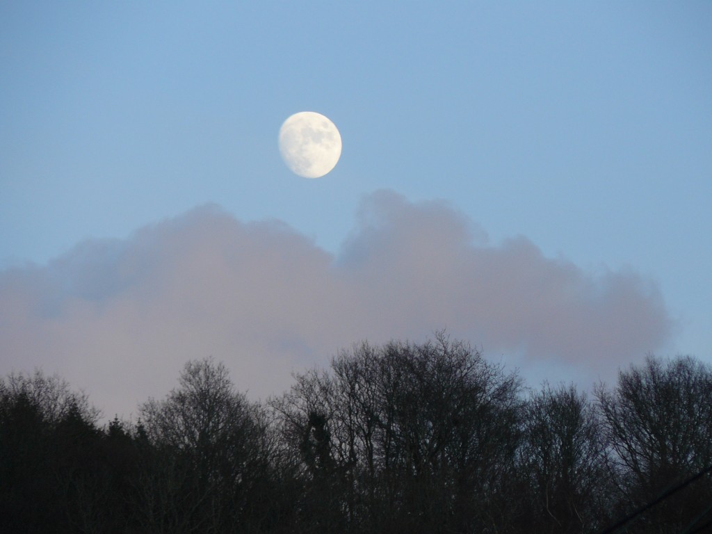 Moon rising over Exmoor